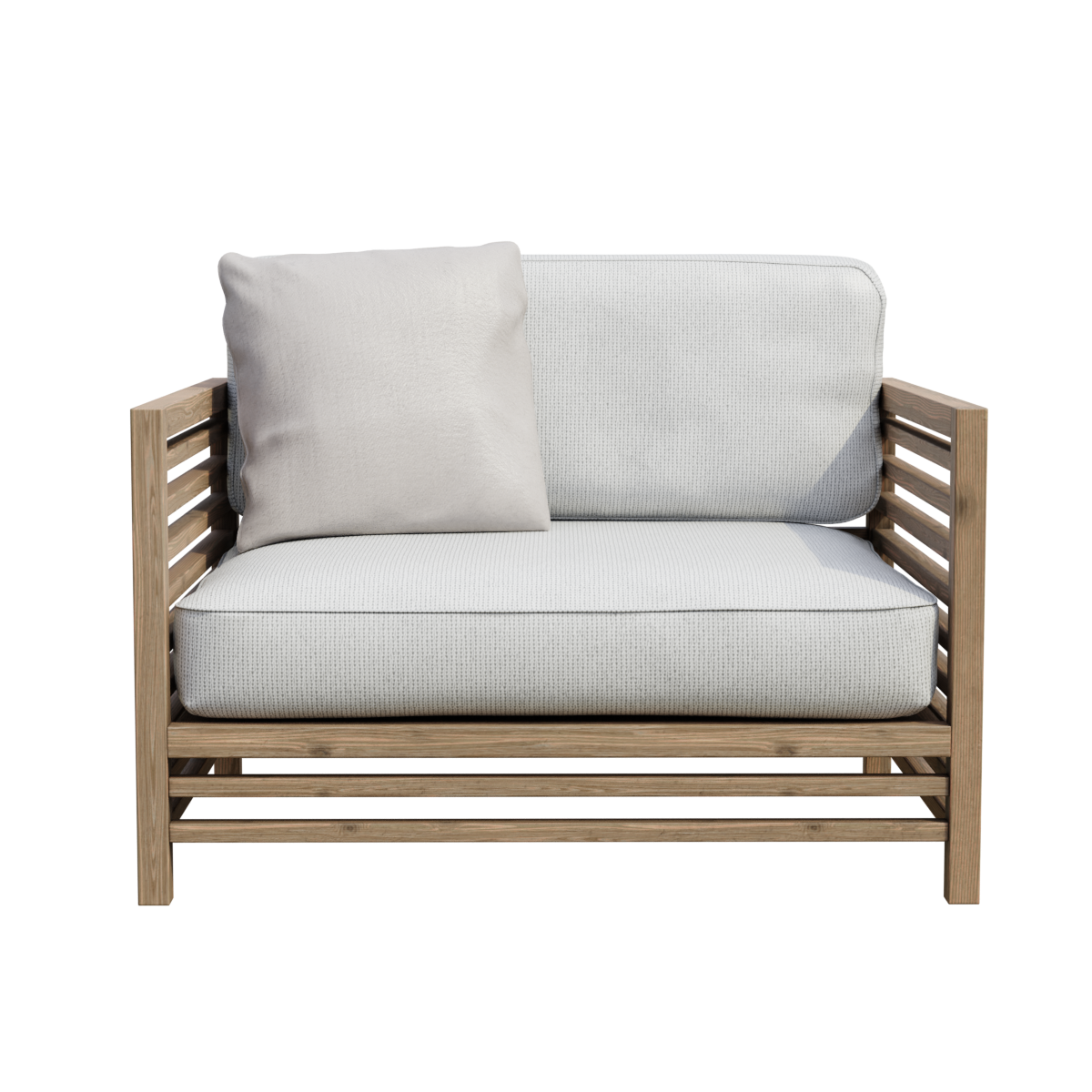 Modern Minimalist Wooden Winter and Summer Dual-use Balcony Sofa Chair Single Chair