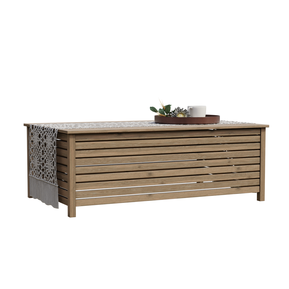 Outdoor courtyard balcony leisure tea table dining table solid wood plate minimalist