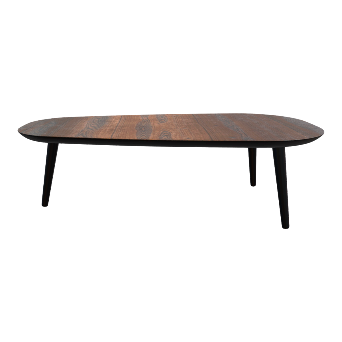 Pure Solid Wood Black Walnut Handmade Mortise and Tenon Home Tea Table Oval Coffee Table