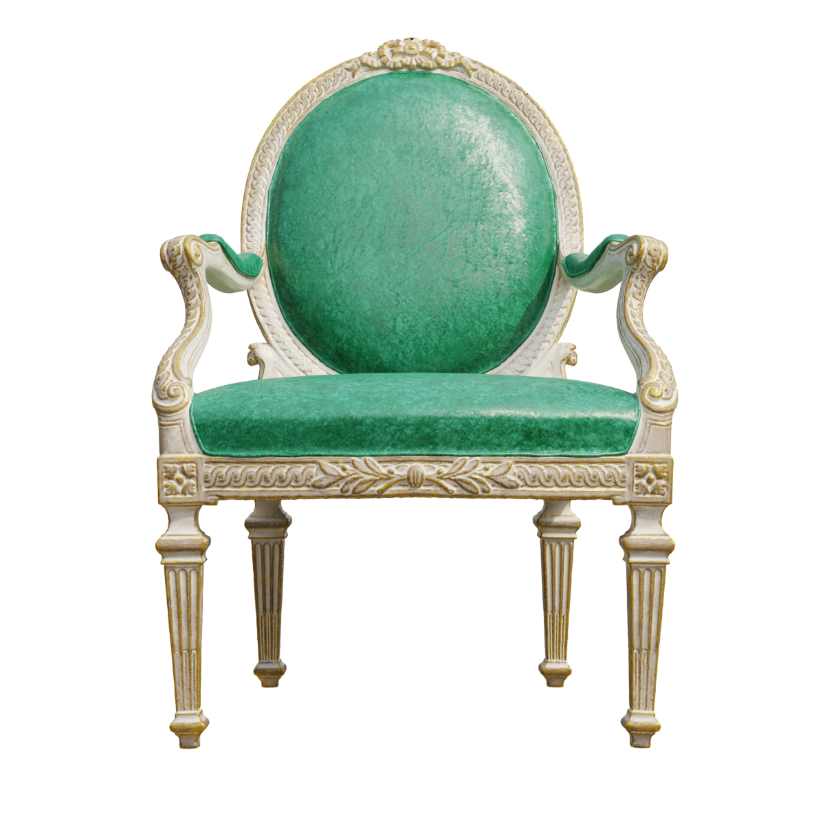 Vintage Carved Sofa Chair Round Back Dining Chair Solid Wood Chair with Armchair Book Chair
