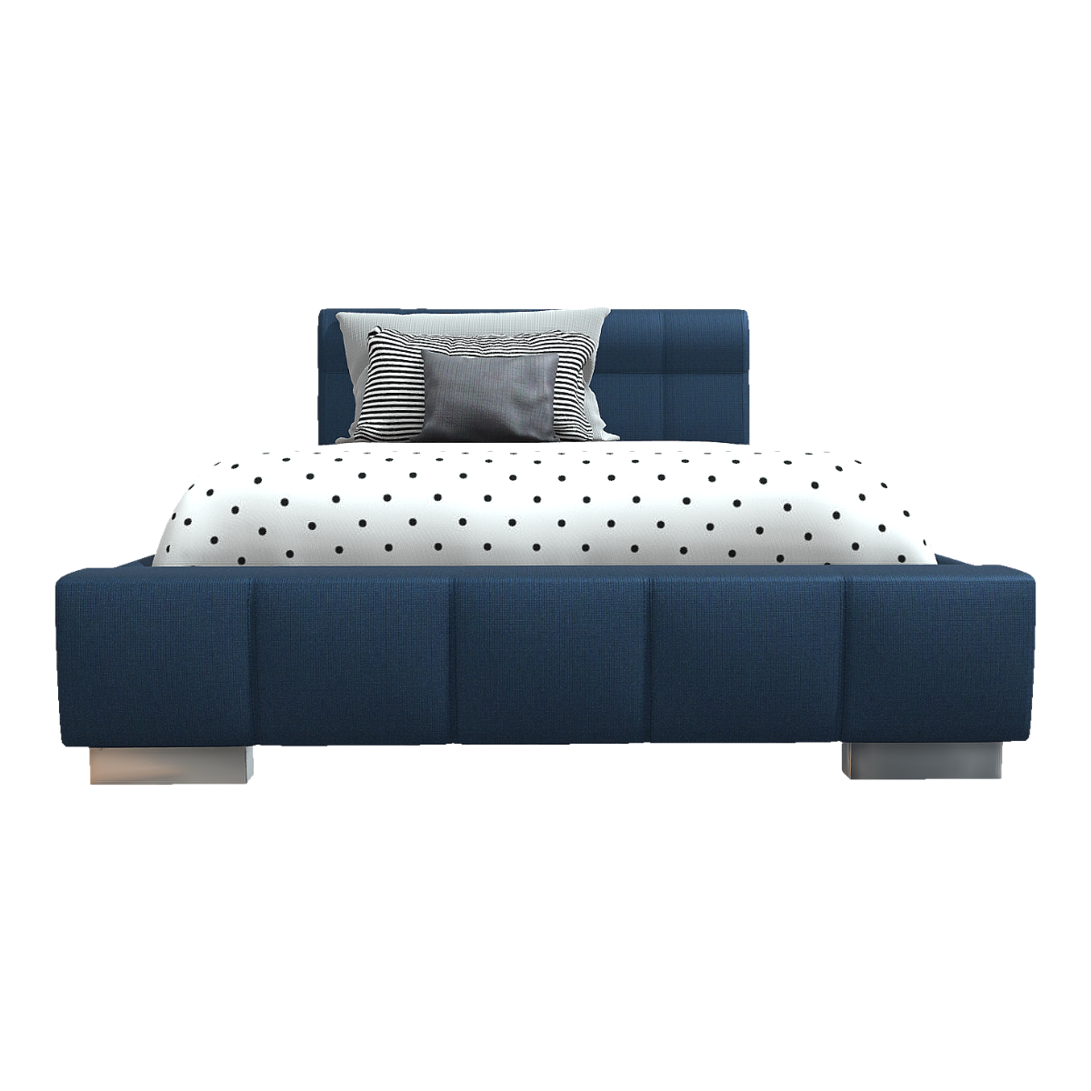 Nordic Light Luxury Modern Bedroom Furniture Royal Blue Fabric Bedroom Bed