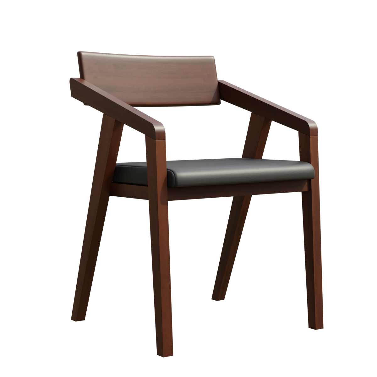 Black Walnut Home Soft Bag Leather Backrest Chair Modern Simple Restaurant Chair