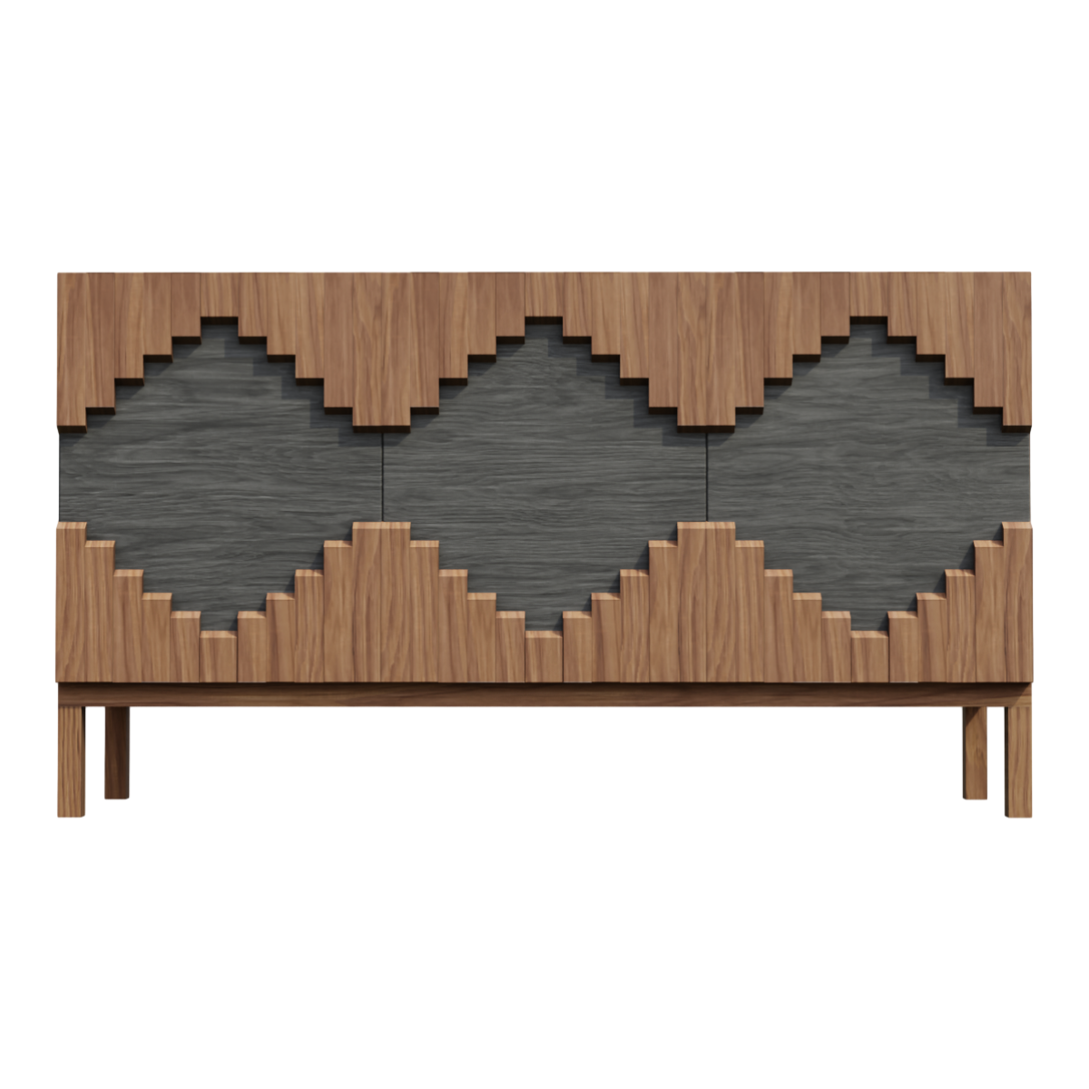 Modern Creative Geometric Solid Wood TV Cabinet Spliced Color Floor Cabinet