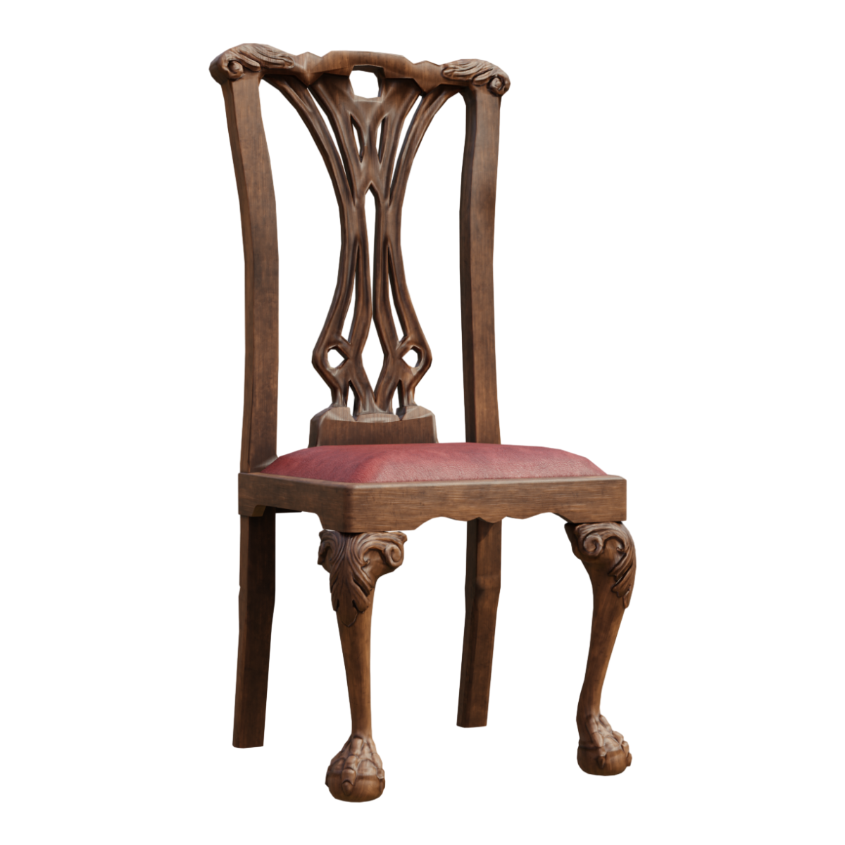 European-style New Classical Solid Wood Carved Restaurant Dining Chair with Armrests