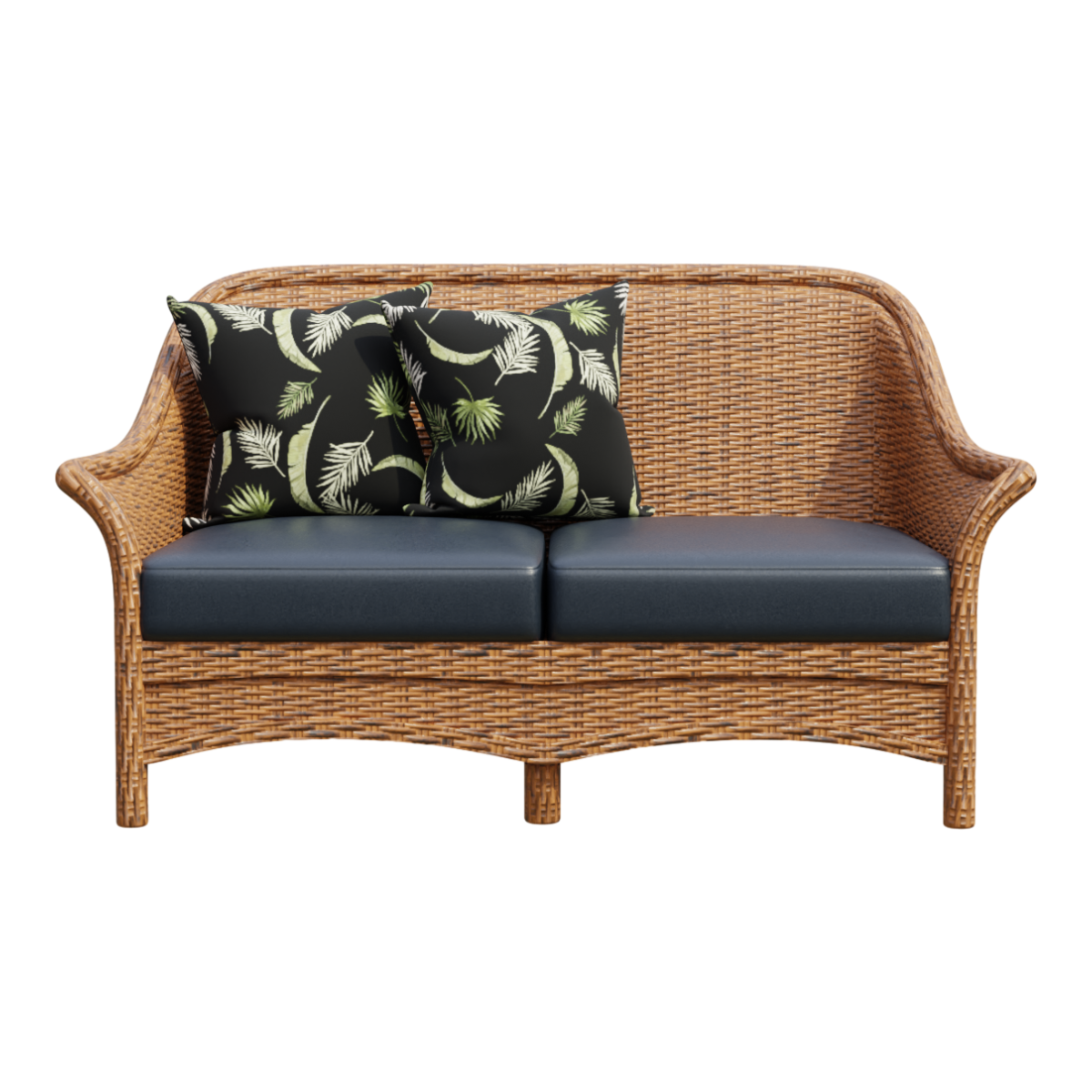 Balcony chair rattan chair outdoor courtyard leisure chair sofa combination kit imitation rattan double sofa