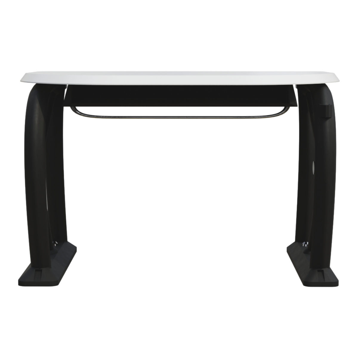 Modern wrought iron single person writing desk, learning desk, curved chamfer, anti-collision desk