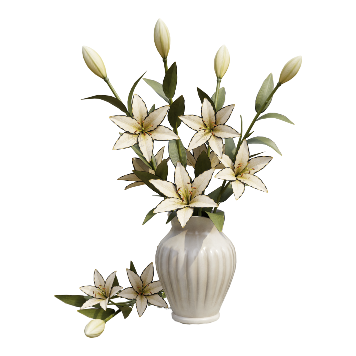 Ceramic Vase Lily Flower Decorative Bouquet