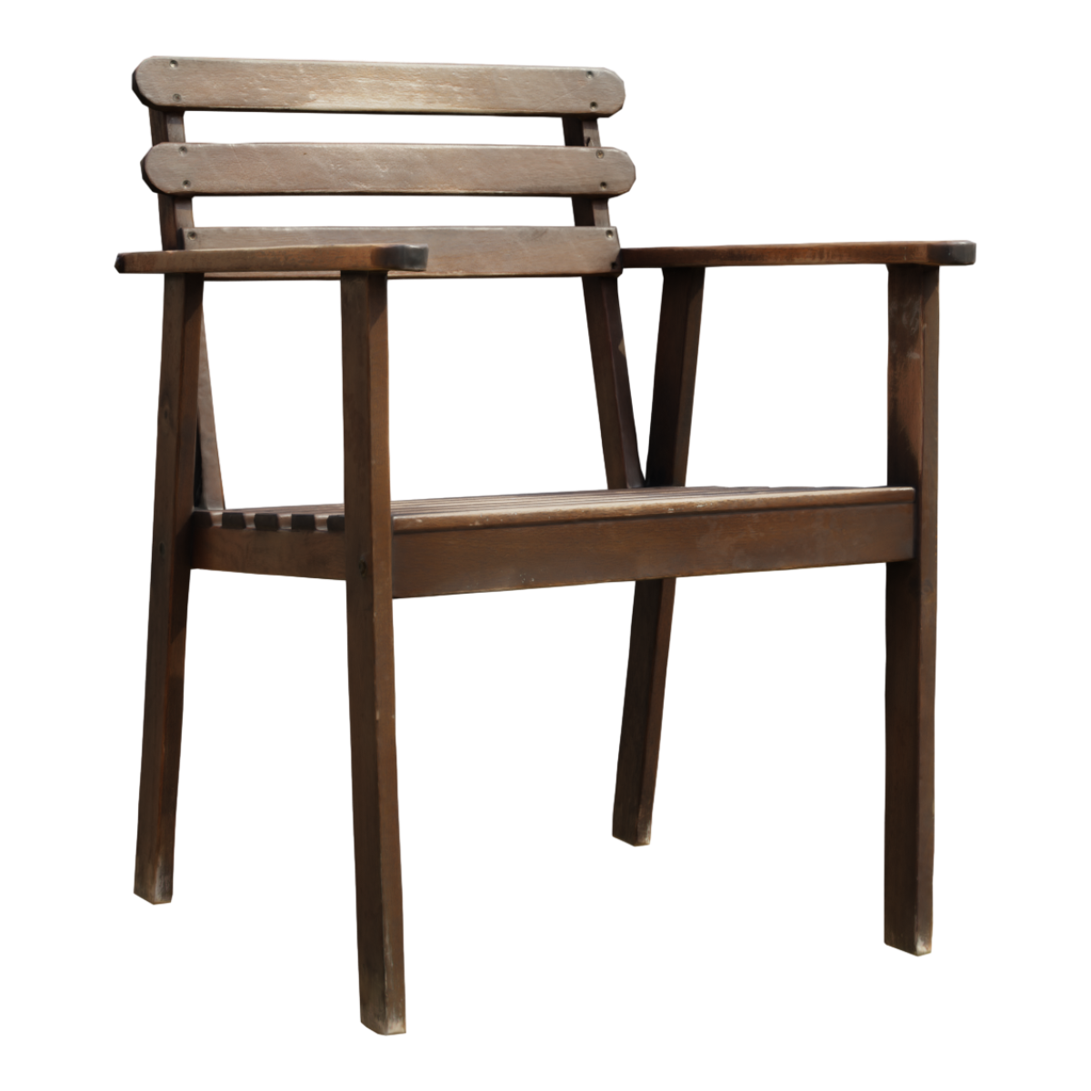 Old style antique furniture with solid wood armrests and backrests