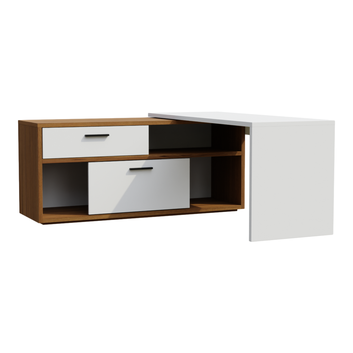 Right angled L-shaped corner storage desk, desk type office desk, computer desk