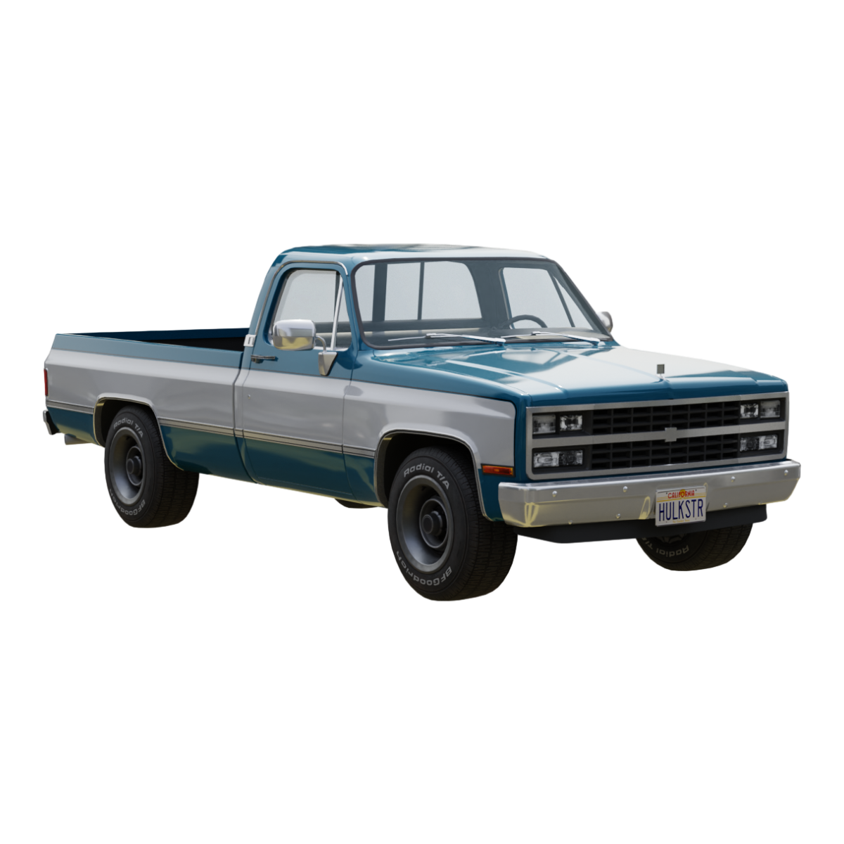 Blue American General Pickup Truck