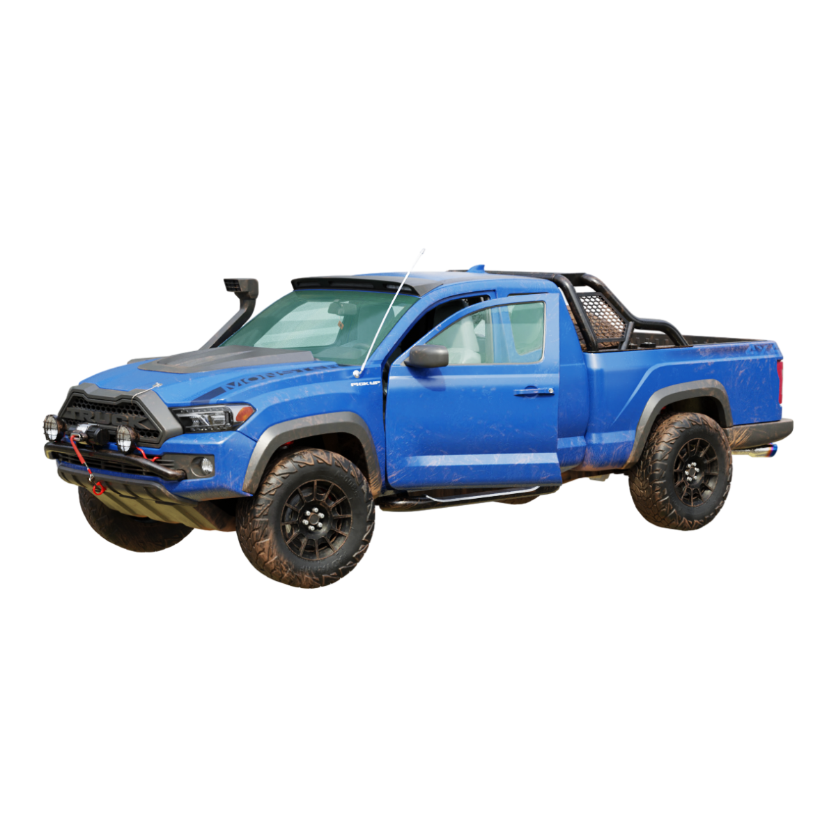 Blue pickup truck off-road vehicle universal pickup truck