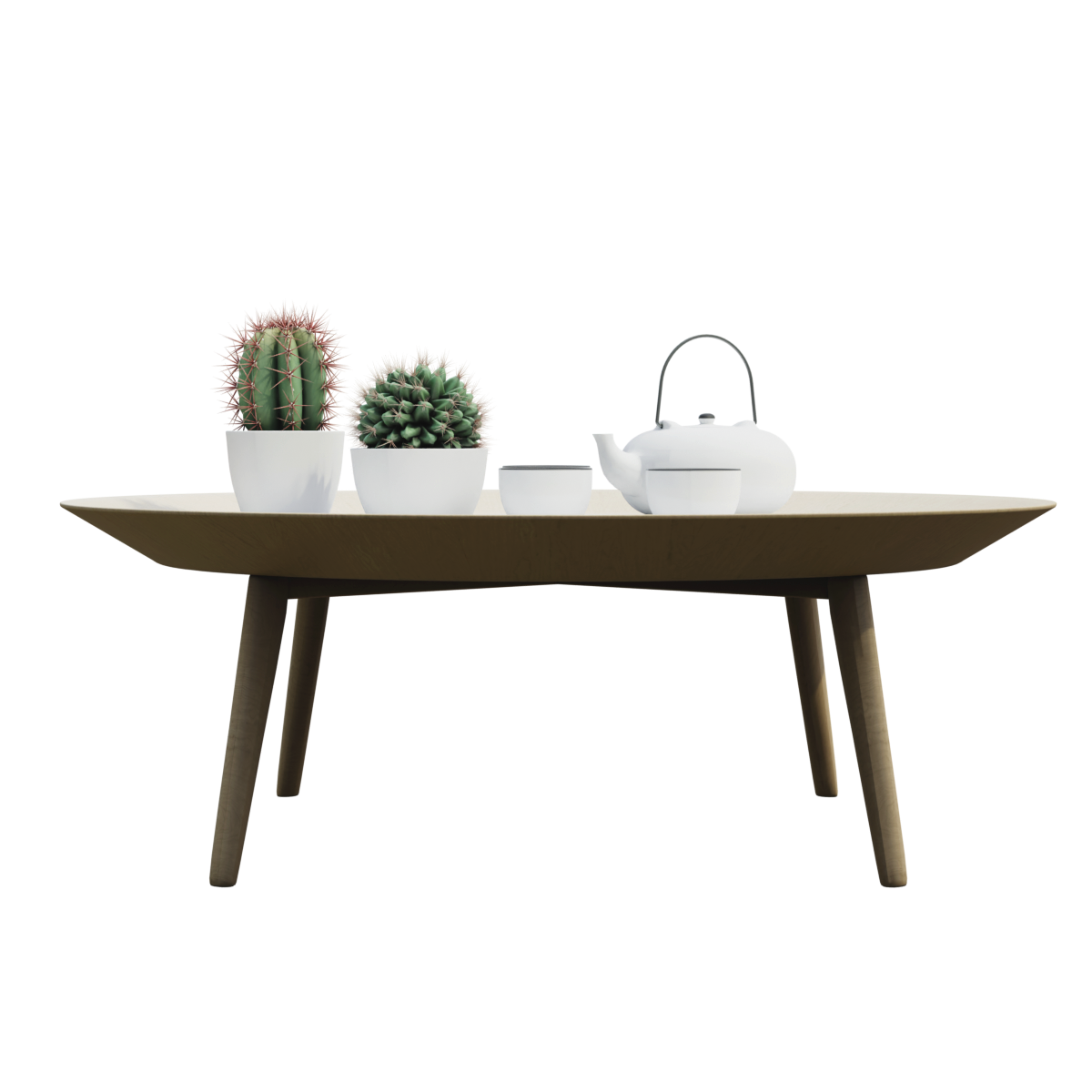 Modern minimalist solid wood round coffee table, tea table, low round table