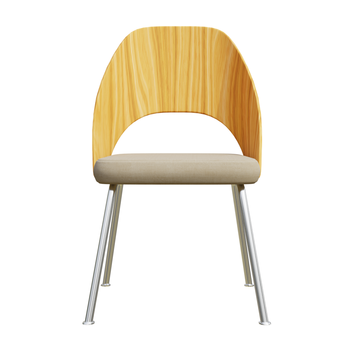 Modern solid wood backrest soft package dining chair curve design