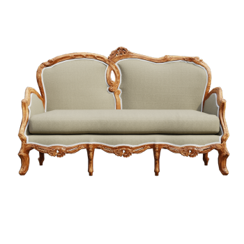 European neoclassical fabric sofa French rustic solid wood carved living room sofa