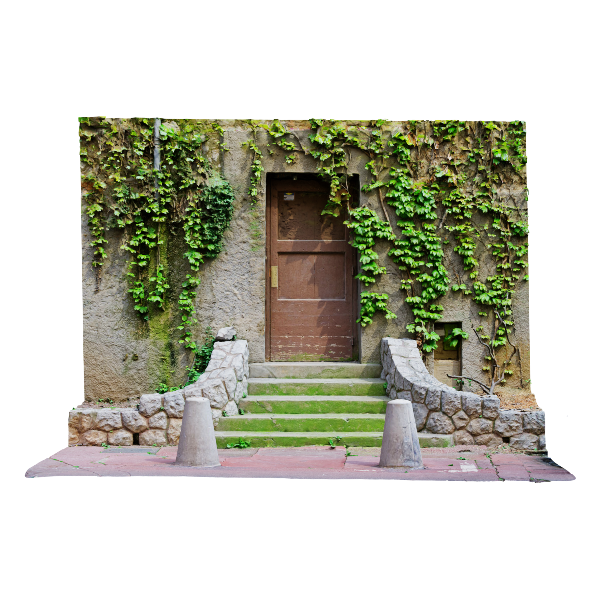 Photogrammetry, 3D scanning, ivy natural landscape, doorstep staircase