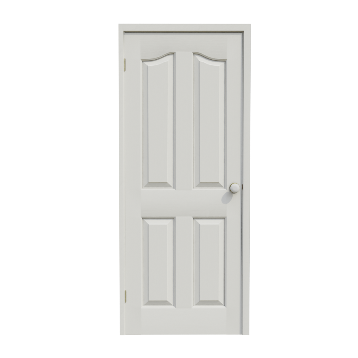 White painted room with solid wood door