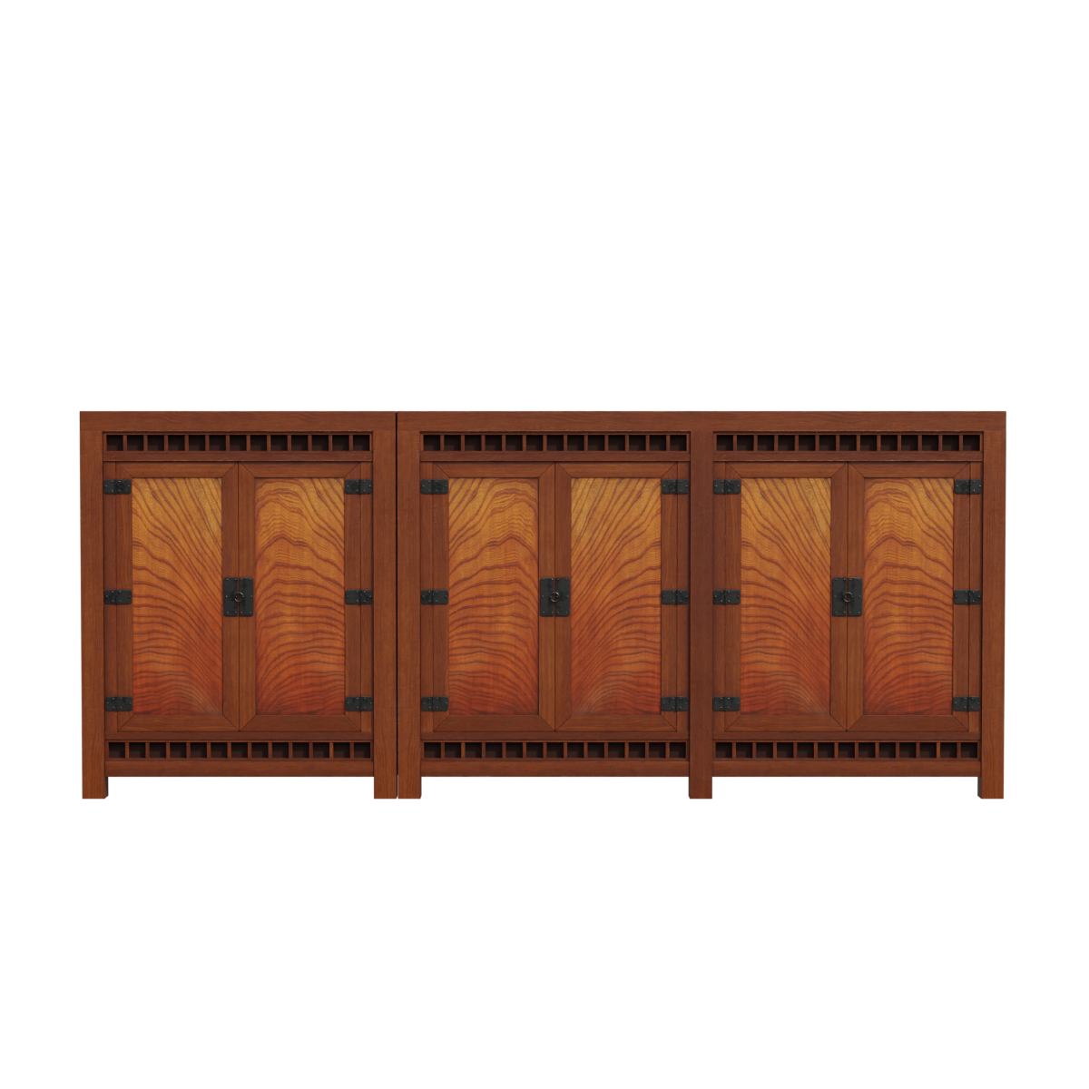 Korean Blue House Solid Wood Furniture Cabinet