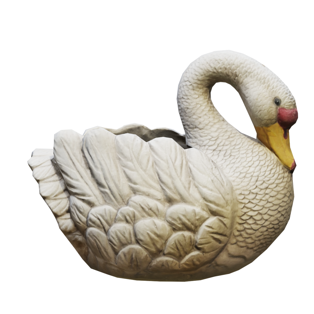 Countryside Pool Lakeside Simulation White Swan Ornament Outdoor Garden Courtyard Decoration Flower Pot