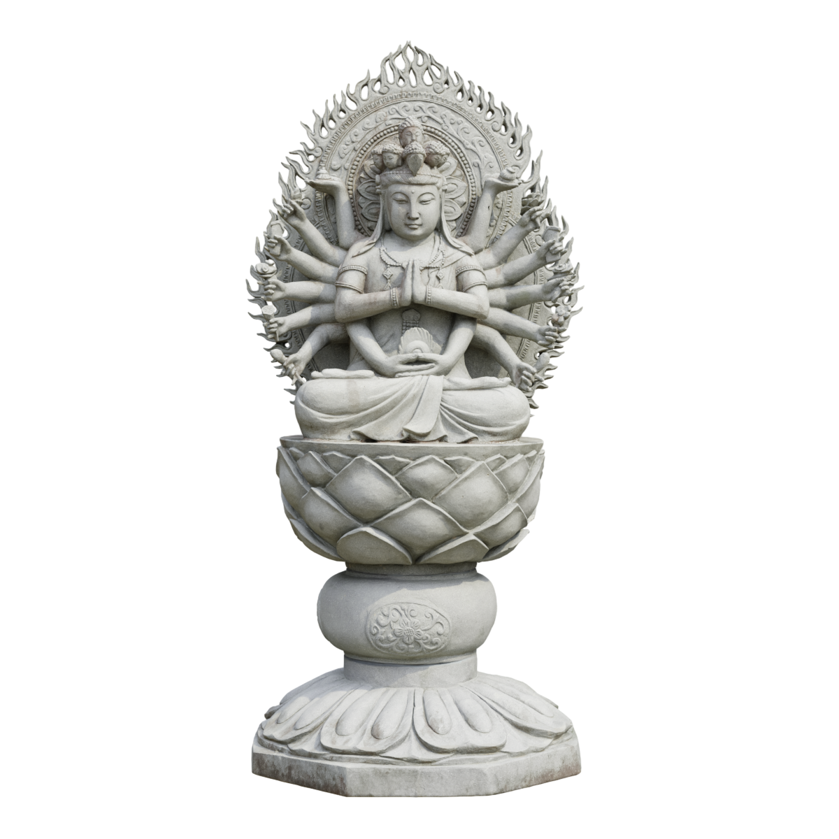 Lotus Terrace Thousand Hand Guanyin Stone Carving Sculpture