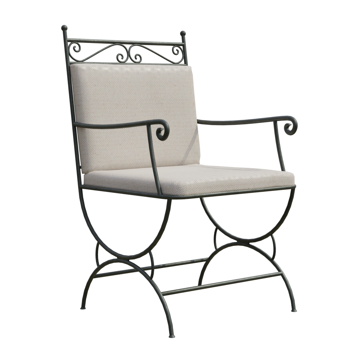 European style wrought iron garden courtyard chair