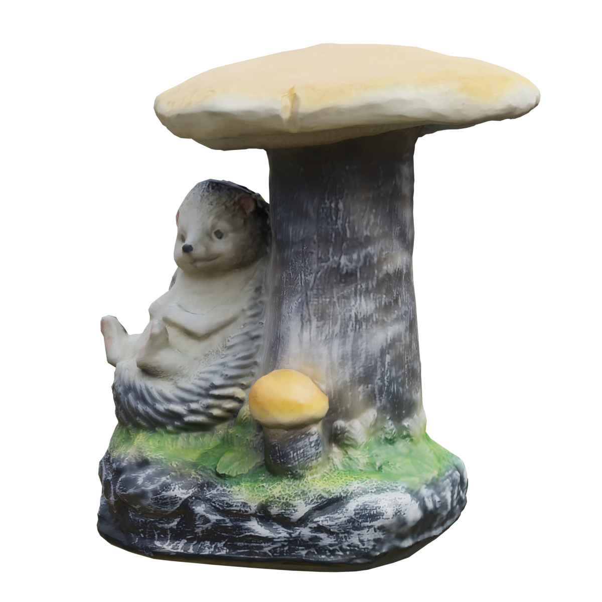 Rural style hedgehog resin floor to ceiling ornament, rooftop garden decoration, small courtyard layout