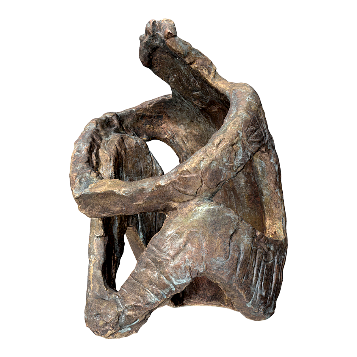 3D printable sculpture of a sitting person