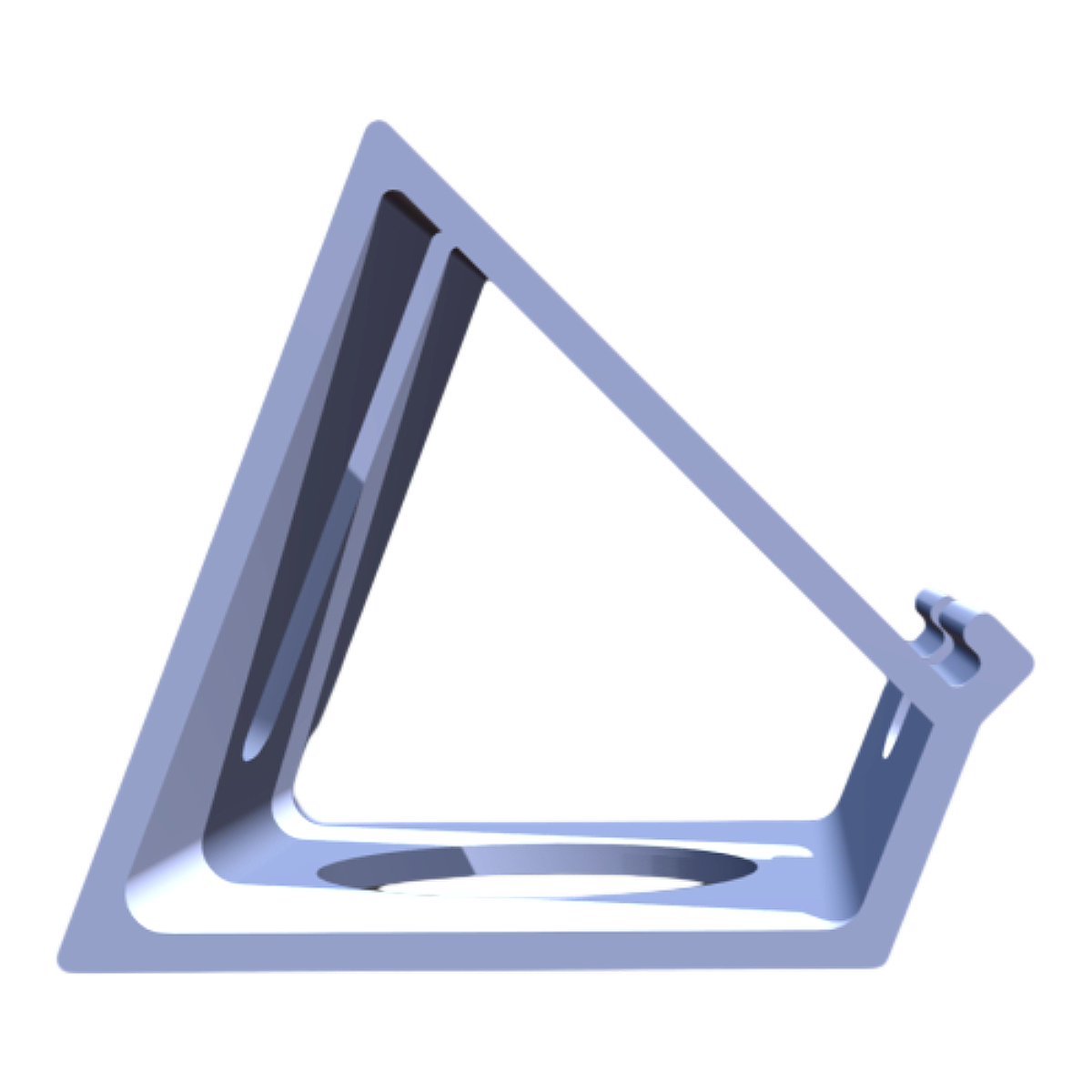 3D printable desktop phone stand with simple grid design