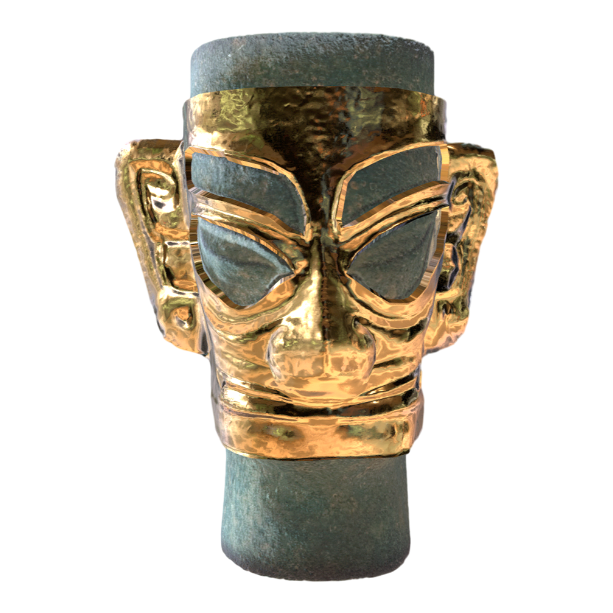 Sanxingdui portrait gold mask
