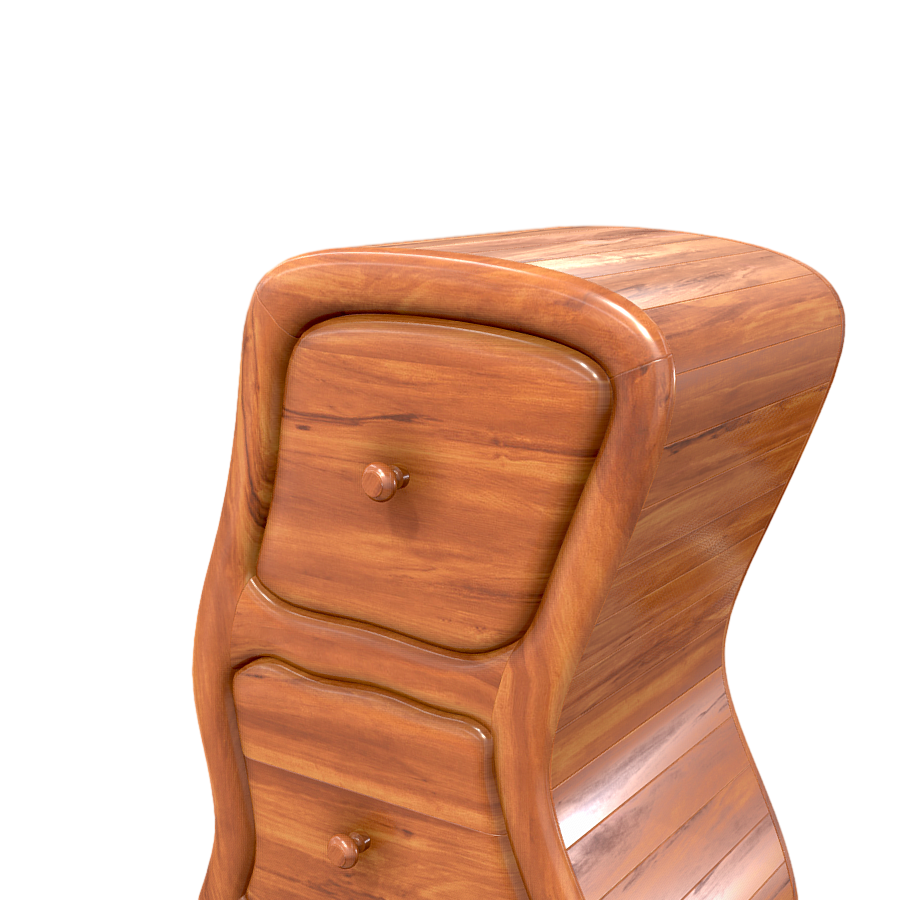 3D model of a wooden chest of drawers