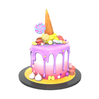 Candy Ice Cream Cake 3D Model