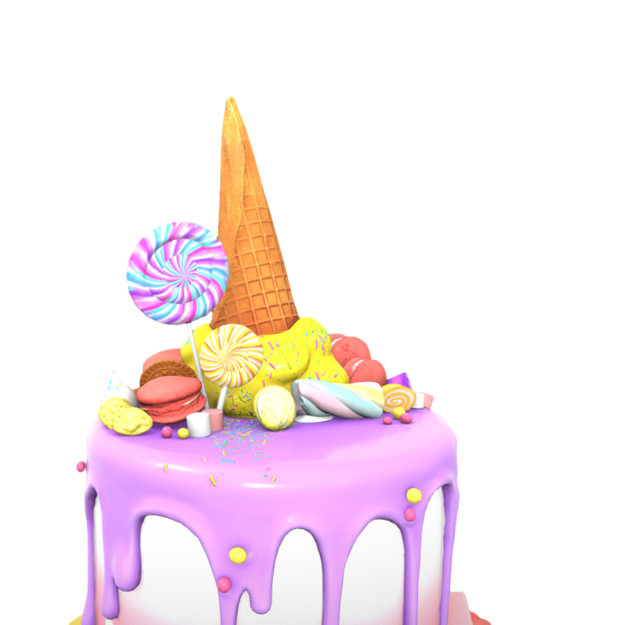 Candy Ice Cream Cake 3D Model