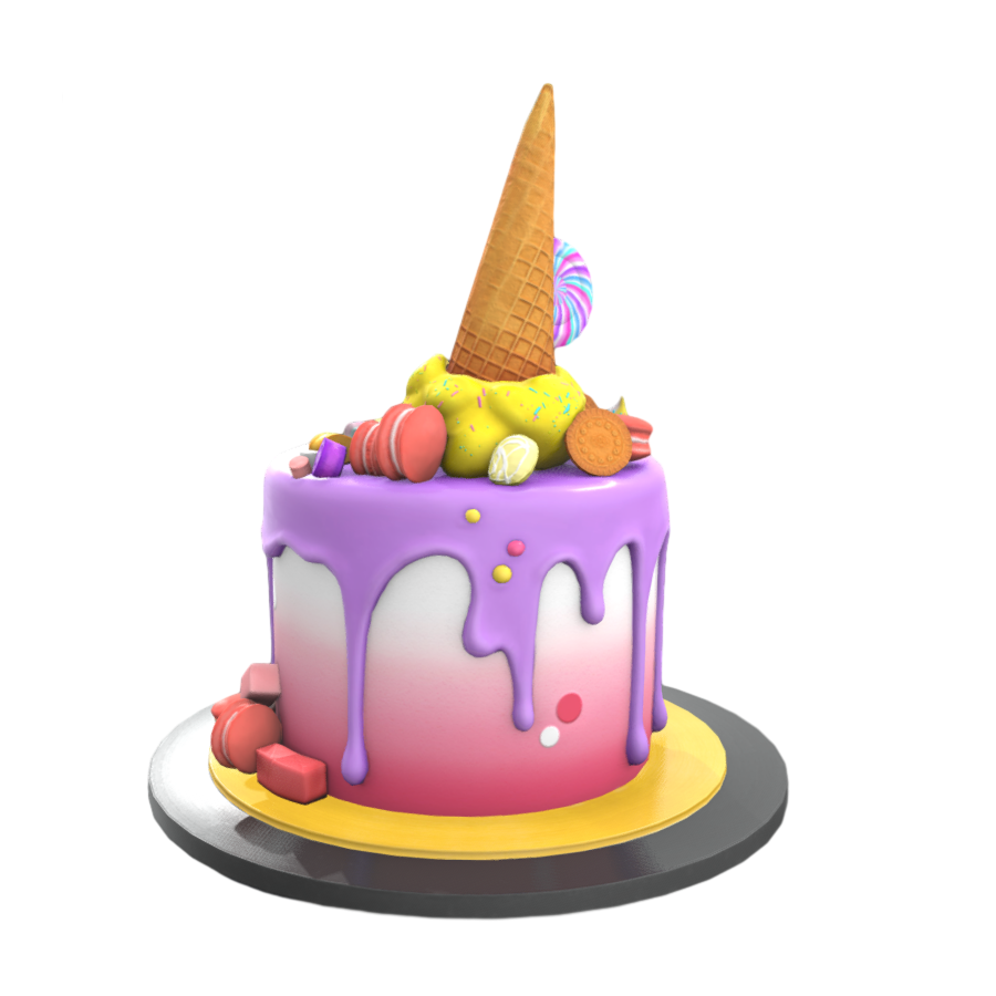 Candy Ice Cream Cake 3D Model