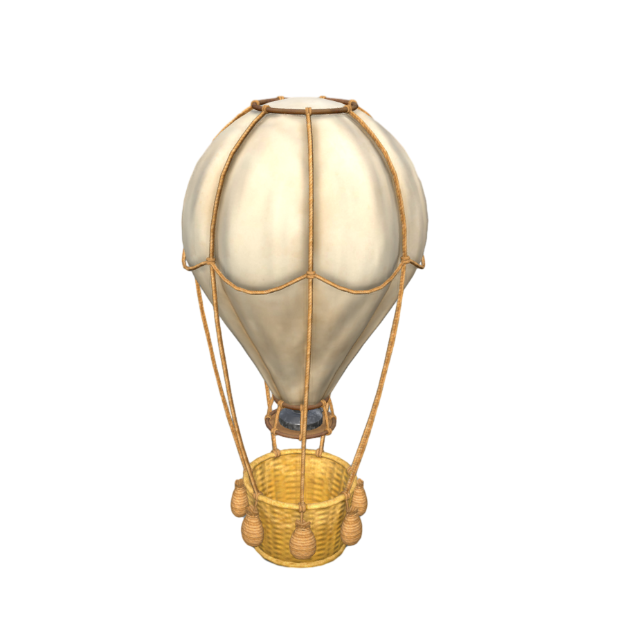 Retro Hot Air Balloon 3D Model