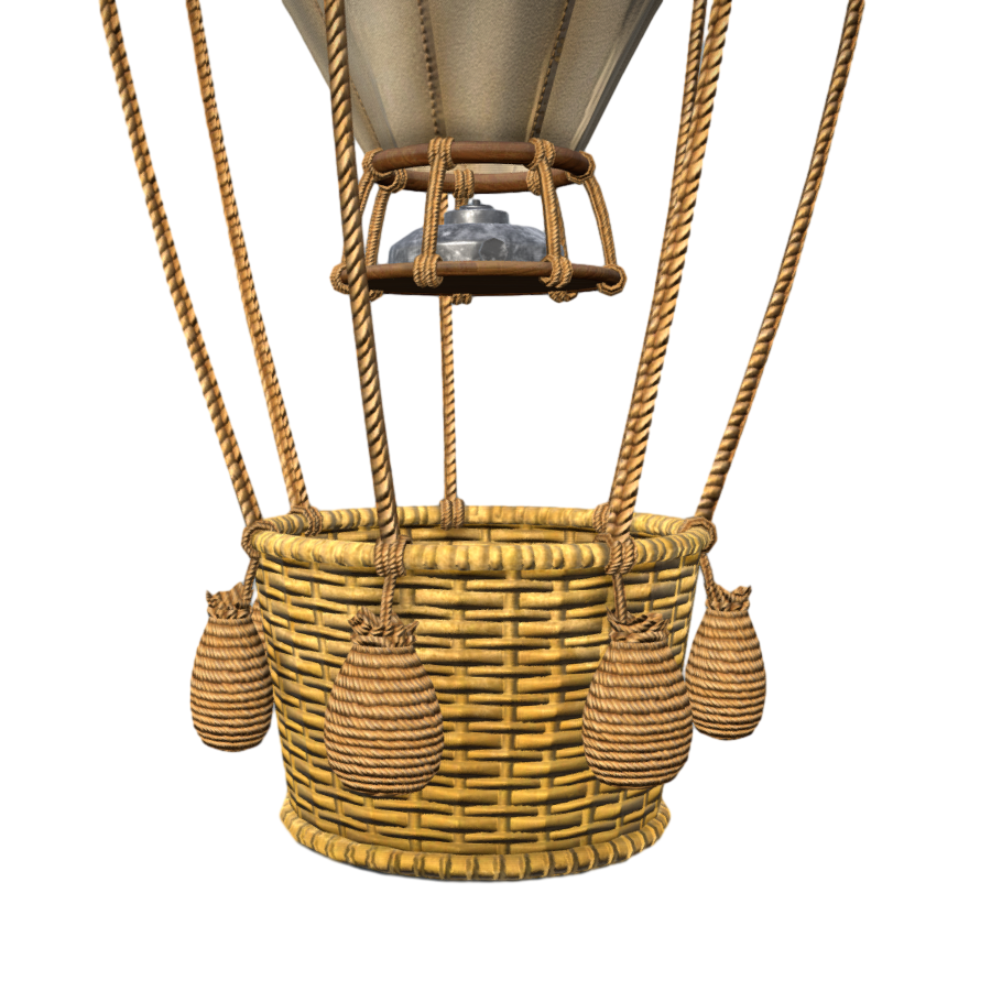 Retro Hot Air Balloon 3D Model
