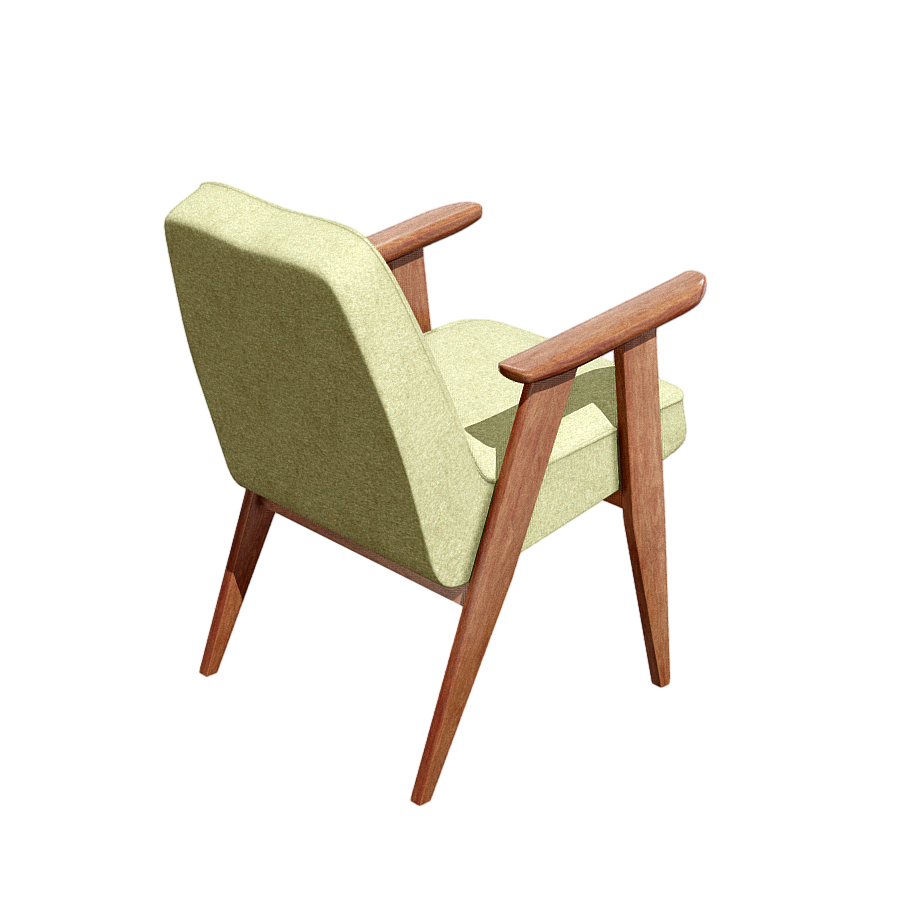 Nordic style solid wood chair 3D model