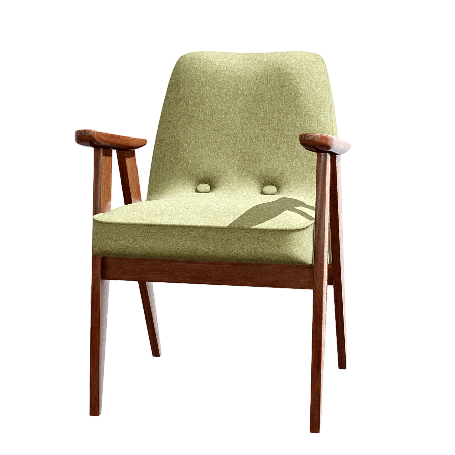 Nordic style solid wood chair 3D model
