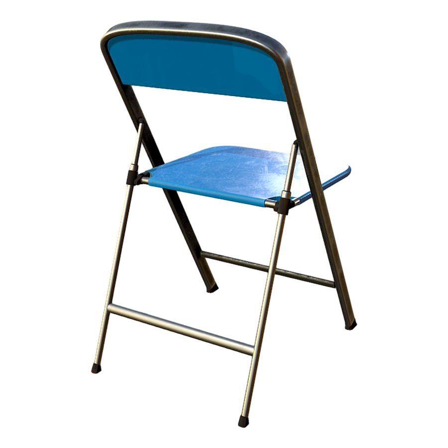 Minimalist Plastic Folding Backrest Chair 3D Model