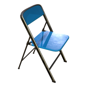 Minimalist Plastic Folding Backrest Chair 3D Model