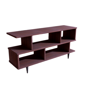 Solid wood double shelf 3D model
