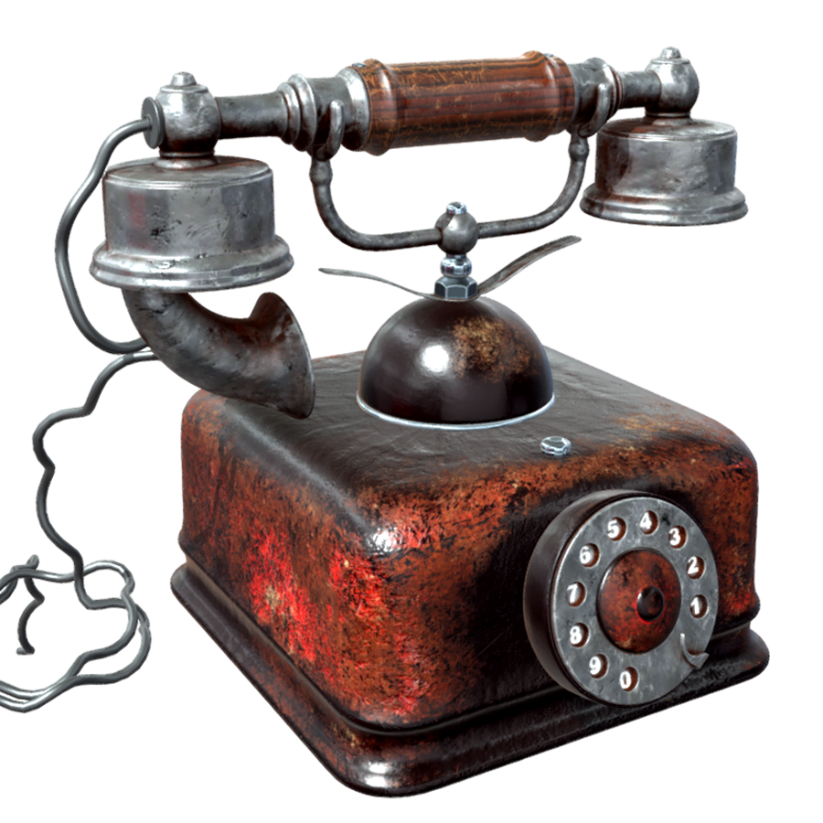 Retro old desk phone 3D model