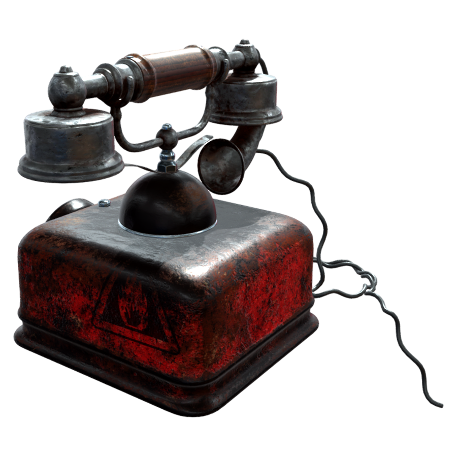 Retro old desk phone 3D model