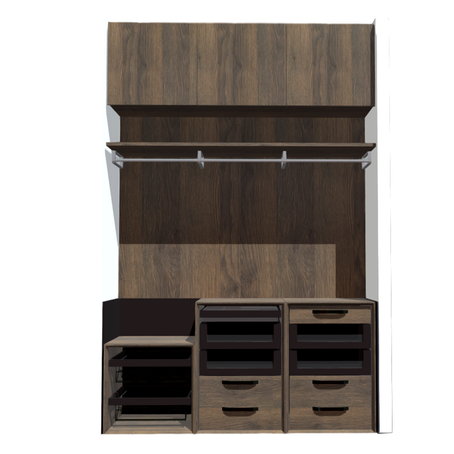 Modern One-piece Wardrobe 3D Model