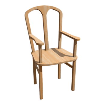 Simple solid wood chair 3D model