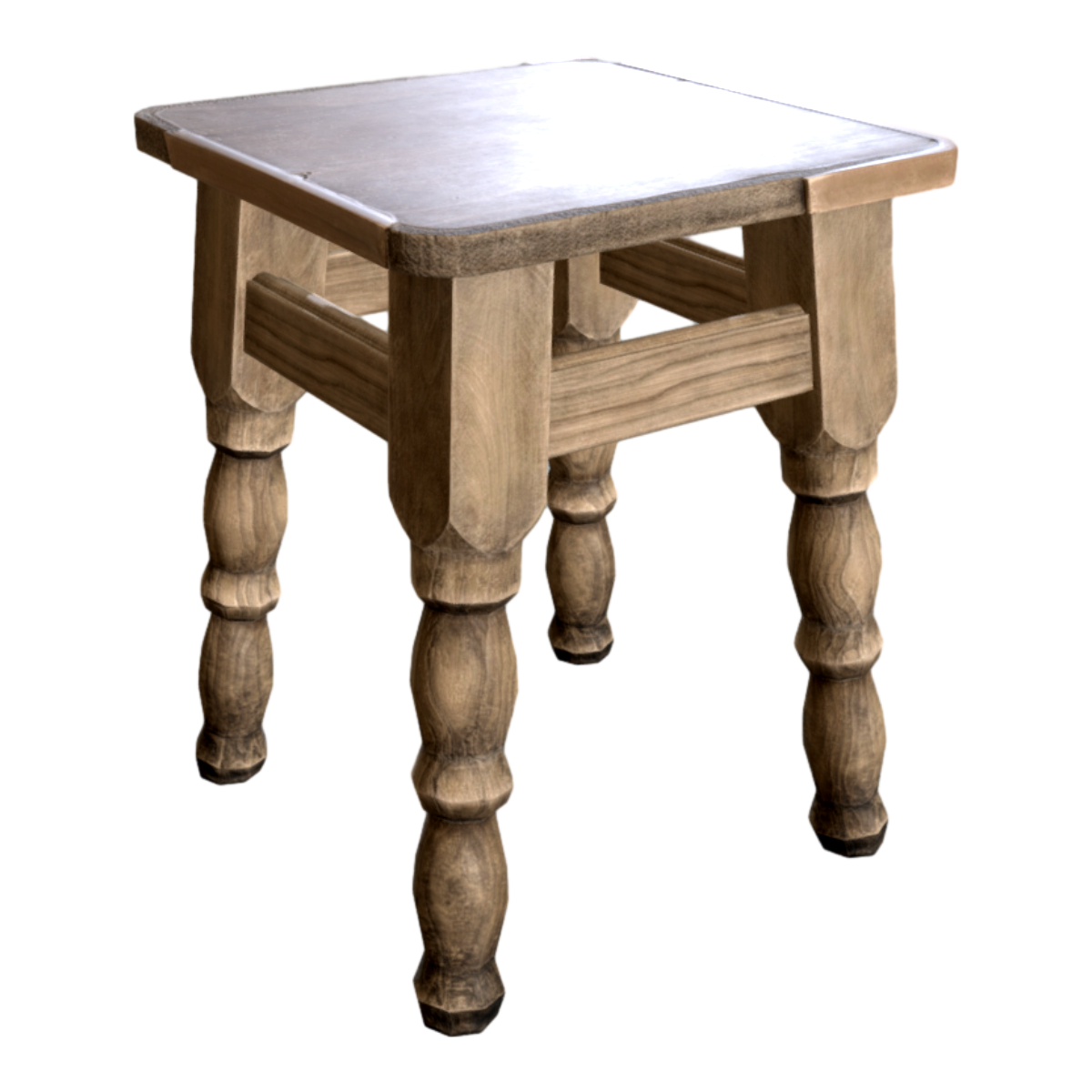Do old solid wood stool 3D model