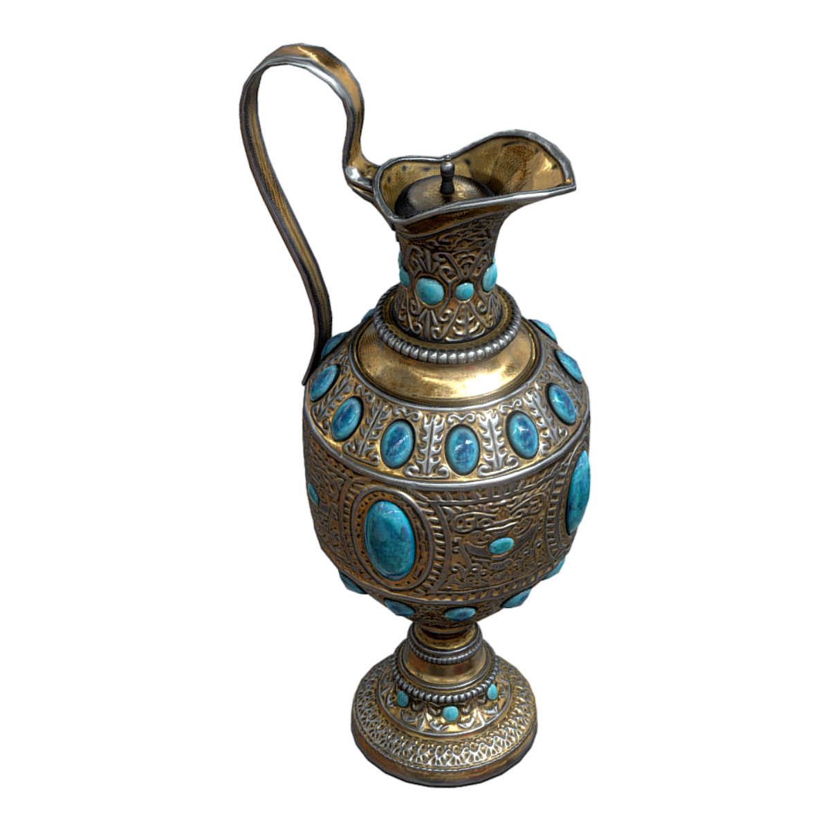 Exquisite copper pot 3D model