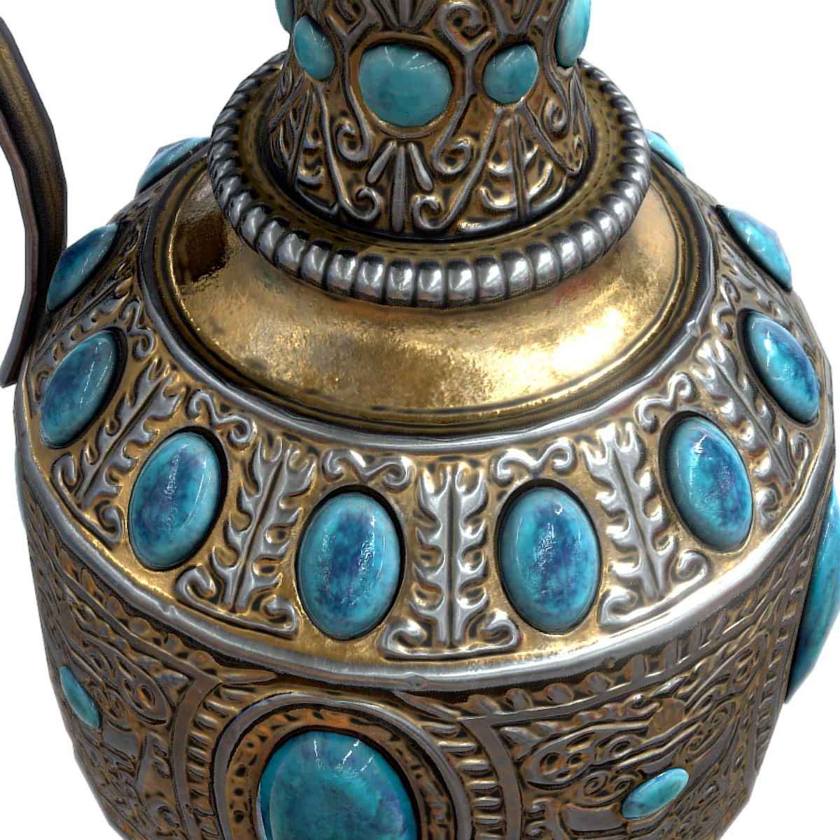 Exquisite copper pot 3D model