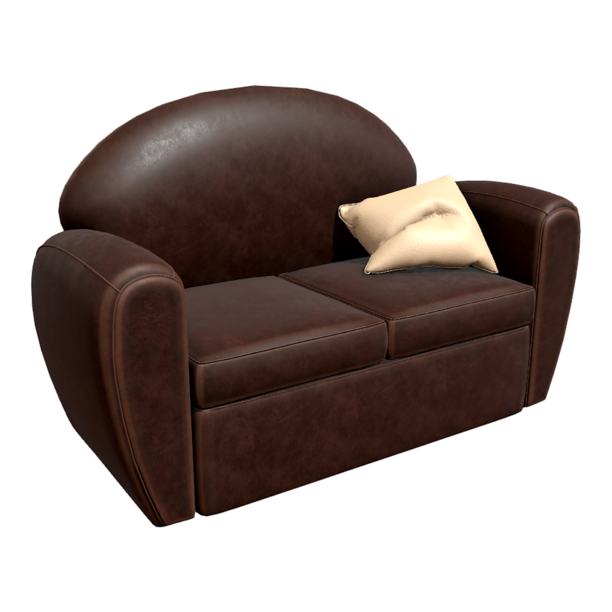 Leather brown sofa 3D model