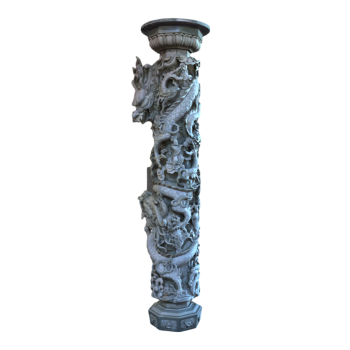 Stone carving dragon pillar 3D model