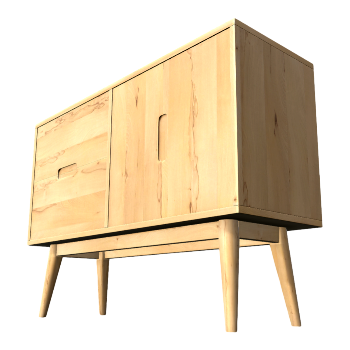 Solid wood storage cabinet 3D model