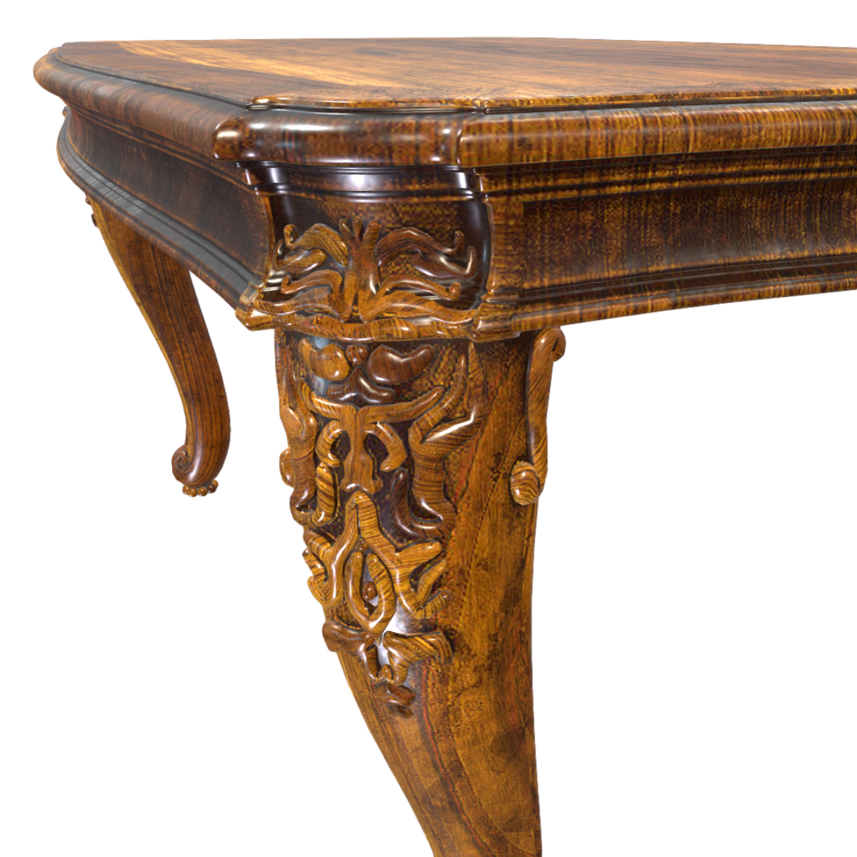 Solid Wood Vintage Table 3D Model